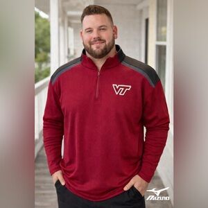 Mizuno Men's Burgundy and Black Zip-Up XXL Sweater
